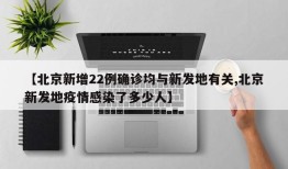 【北京新增22例确诊均与新发地有关,北京新发地疫情感染了多少人】