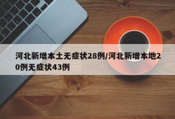 河北新增本土无症状28例/河北新增本地20例无症状43例