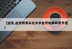 【返京,返京知青从北大毕业开始最新章节更】