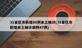 31省区市新增80例本土确诊(31省区市新增本土确诊病例47例)