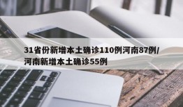 31省份新增本土确诊110例河南87例/河南新增本土确诊55例
