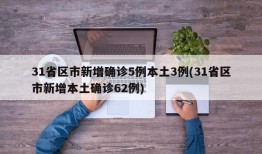 31省区市新增确诊5例本土3例(31省区市新增本土确诊62例)