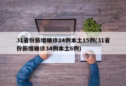 31省份新增确诊24例本土15例(31省份新增确诊34例本土6例)