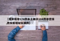 【西安新增174例本土确诊104例非密接,西安新增疑似病例】