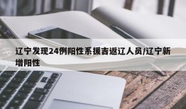 辽宁发现24例阳性系援吉返辽人员/辽宁新增阳性