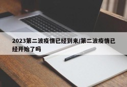 2023第二波疫情已经到来/第二波疫情已经开始了吗