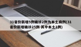 31省份新增5例确诊2例为本土病例(31省份新增确诊25例 其中本土1例)