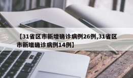 【31省区市新增确诊病例26例,31省区市新增确诊病例14例】