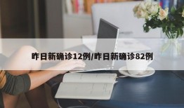 昨日新确诊12例/昨日新确诊82例