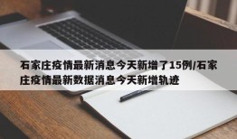 石家庄疫情最新消息今天新增了15例/石家庄疫情最新数据消息今天新增轨迹