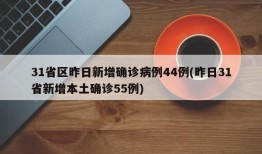 31省区昨日新增确诊病例44例(昨日31省新增本土确诊55例)