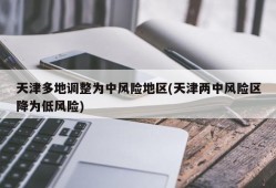 天津多地调整为中风险地区(天津两中风险区降为低风险)