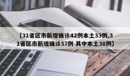 【31省区市新增确诊42例本土33例,31省区市新增确诊57例 其中本土38例】
