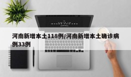 河南新增本土118例/河南新增本土确诊病例33例
