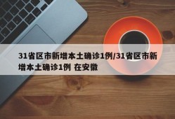 31省区市新增本土确诊1例/31省区市新增本土确诊1例 在安徽