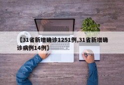 【31省新增确诊1251例,31省新增确诊病例14例】