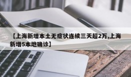 【上海新增本土无症状连续三天超2万,上海新增5本地确诊】