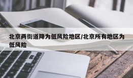 北京两街道降为低风险地区/北京所有地区为低风险
